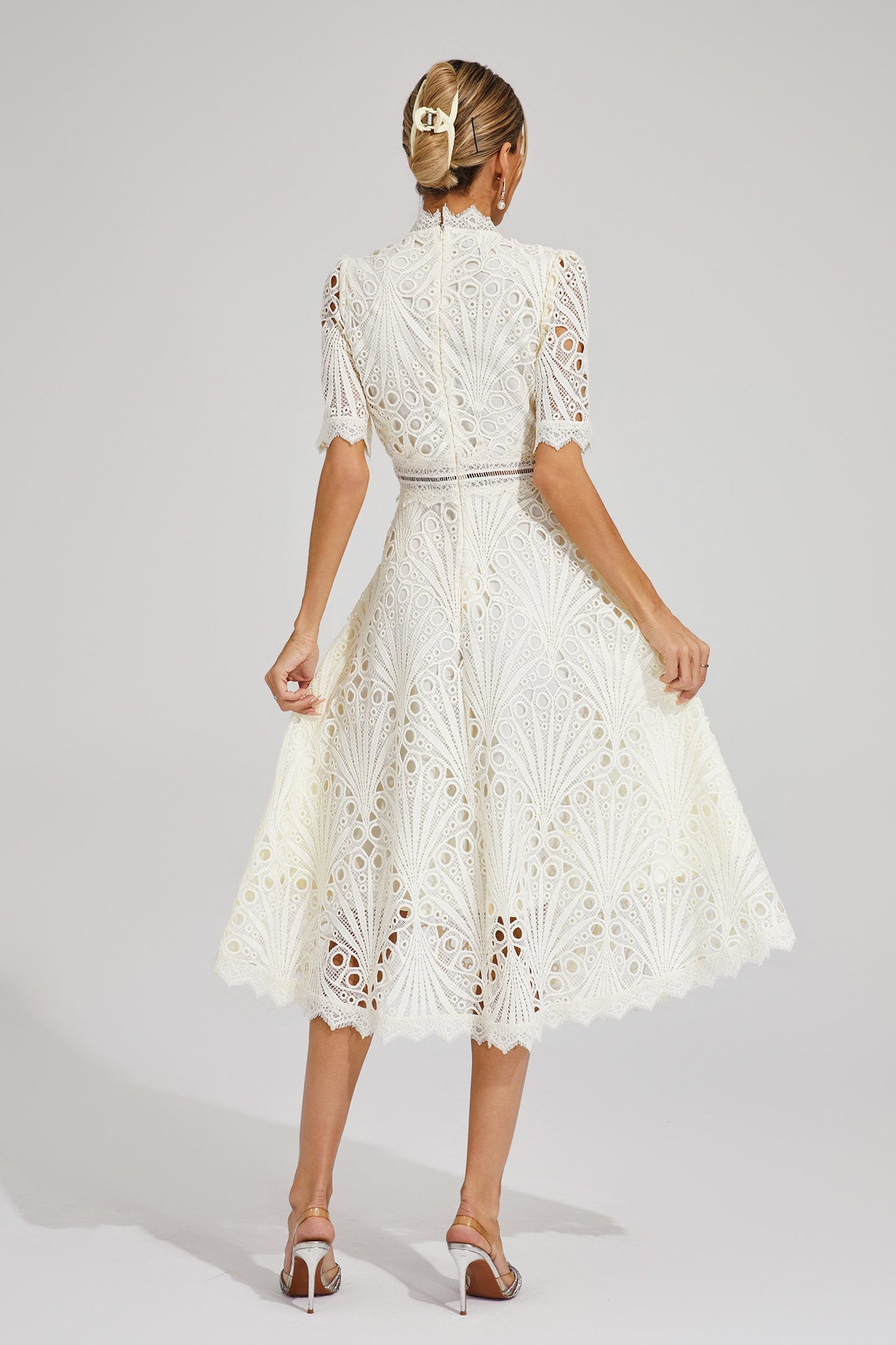 Freeman White Cut Out Midi Dress