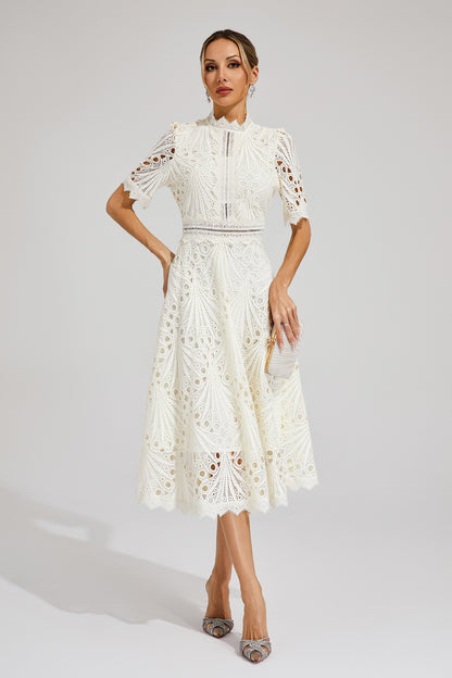 Freeman White Cut Out Midi Dress