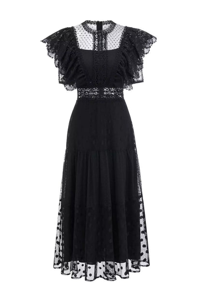 Noor Black Polka Dot Maxi Dress