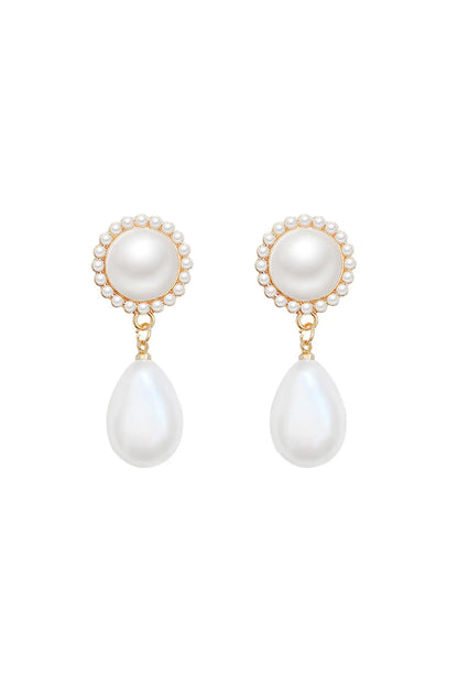 Spencer White Pear Earrings