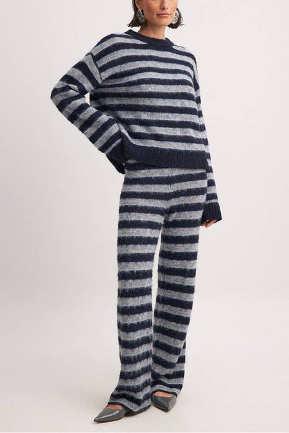 Striped Knitted Suit