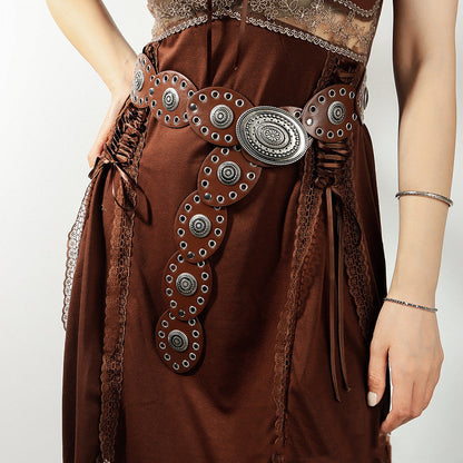 Retro Simple Fashion A Pair Of Buckles Women's Belt