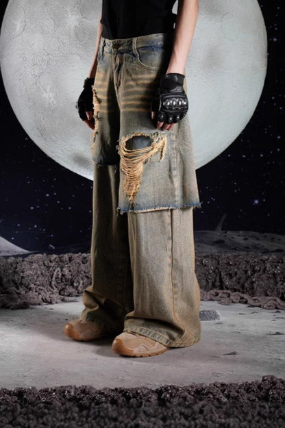 Punk Ripped Loose Fit Denim Jeans