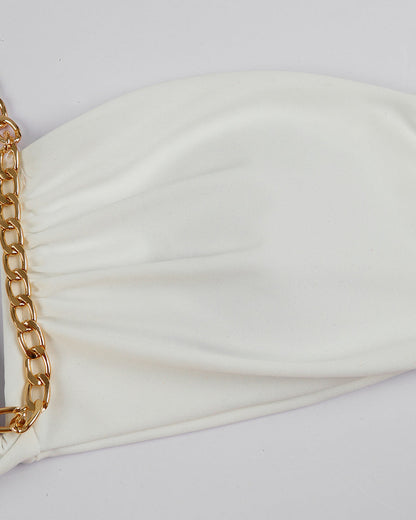 Chain Suspender Skirt Set