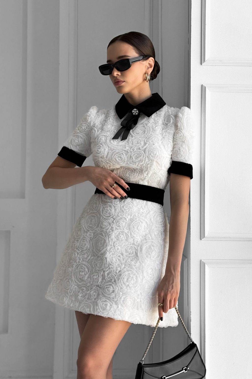 Belinda Rose Embellished Short Sleeve Mini Dress