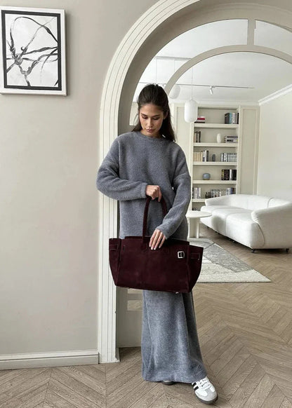 Luxe Cozy Knit Sweater & Fishtail Skirt Set