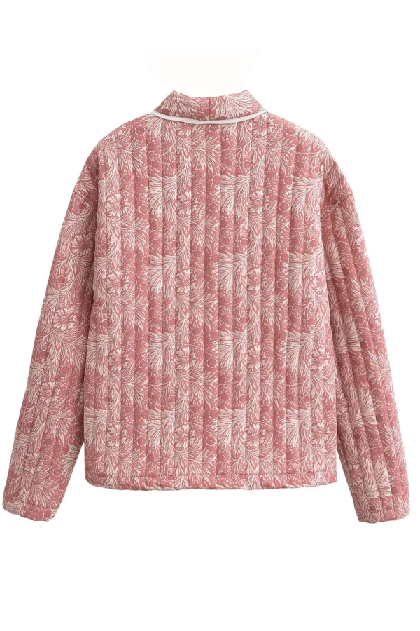 Loose Fashion Versatile Printed Cardigan Long Sleeve Cotton-padded Jacket