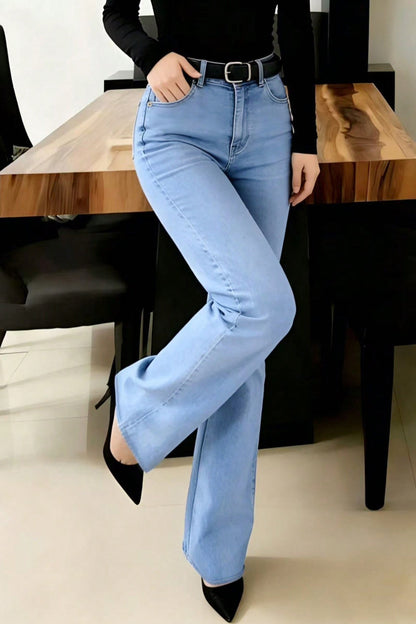 Stylish High-waisted Pockets Casual Women's Jeans