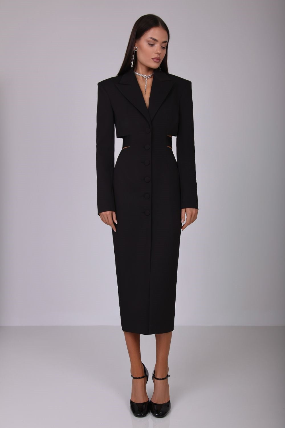 Antonia Cut Out Blazer Midi Dress