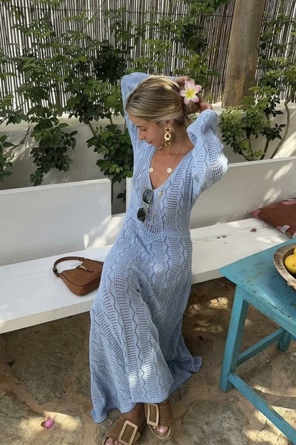 Hollow Out Crochet Maxi Dress
