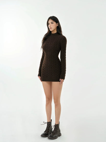 Open-Back Cable Knit Dress