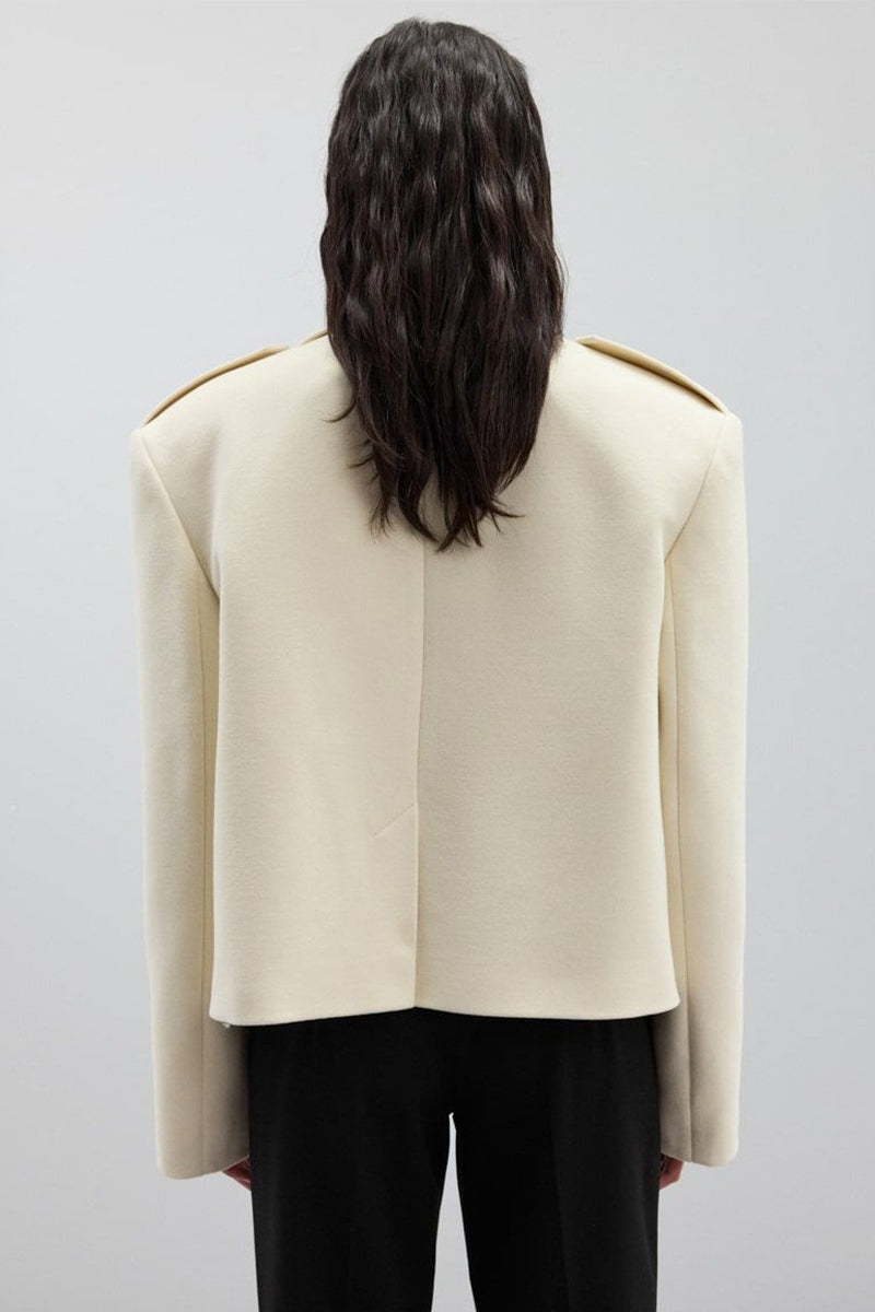 Notch-Lapel Epaulet Wool Blend Loose Coat