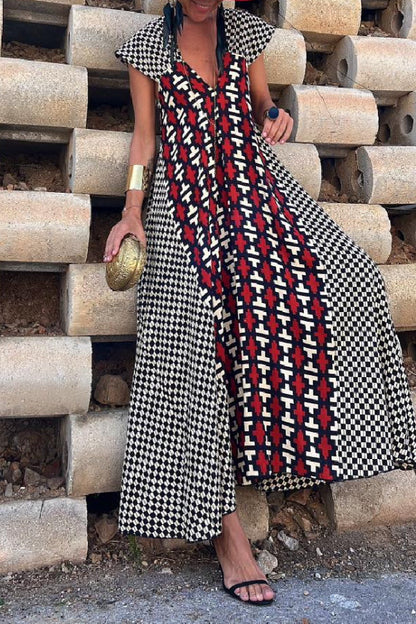 MARIN ROJO-NEGRO, VESTIDO LARGO