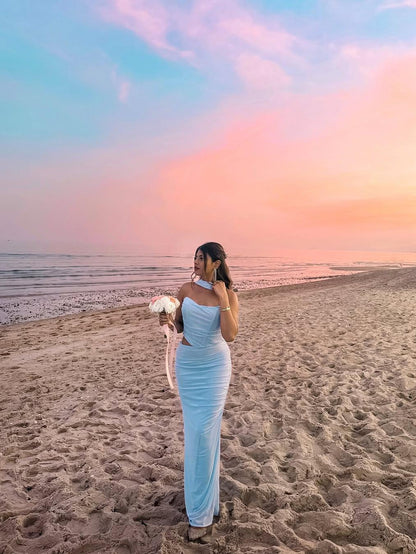 Tube Corset Top & Ruched Skirt Coord Set