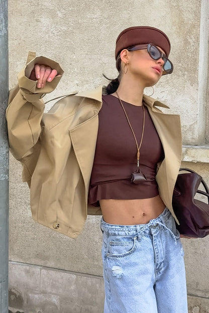 Short Double Breasted Work Jacket