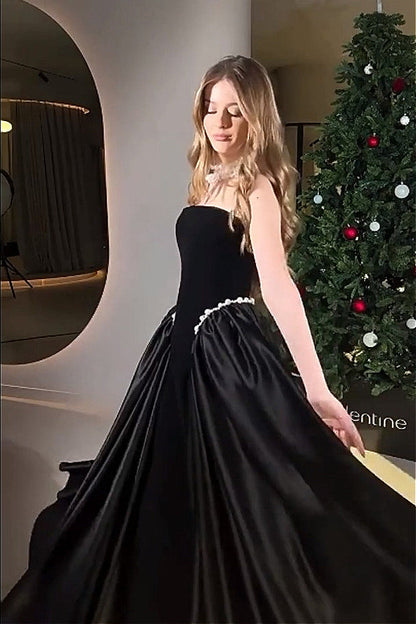 Crystal-Embellished Ruched Bustier Maxi Party Dress