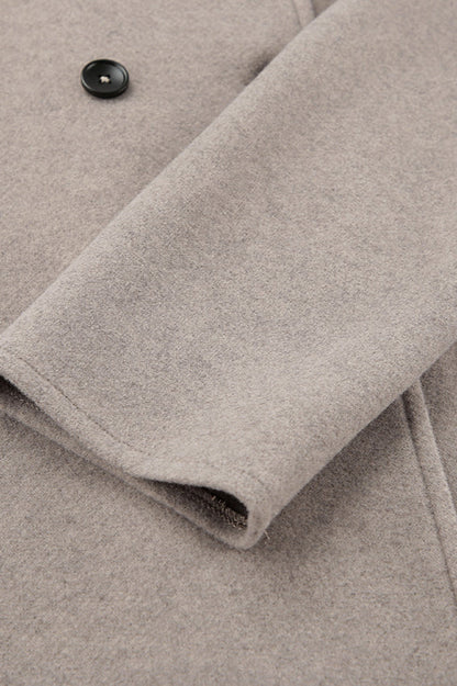 Vintage Brown V-Neck Wool Coat