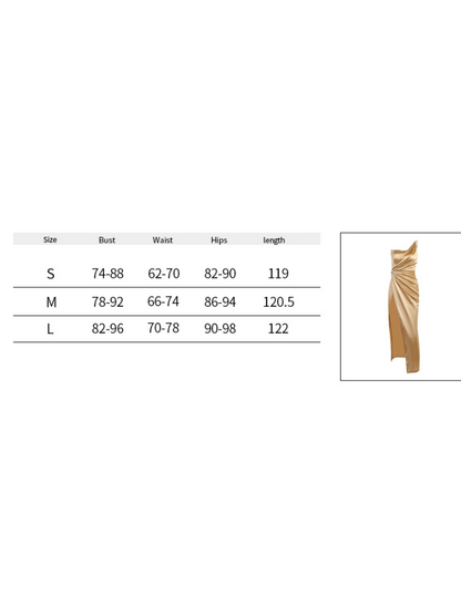 One Shoulder High Waist Slit Maxi Boning Corset Dress