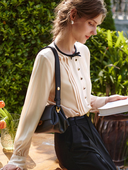 Alice Vintage Crew Neck Chiffiton Blouse