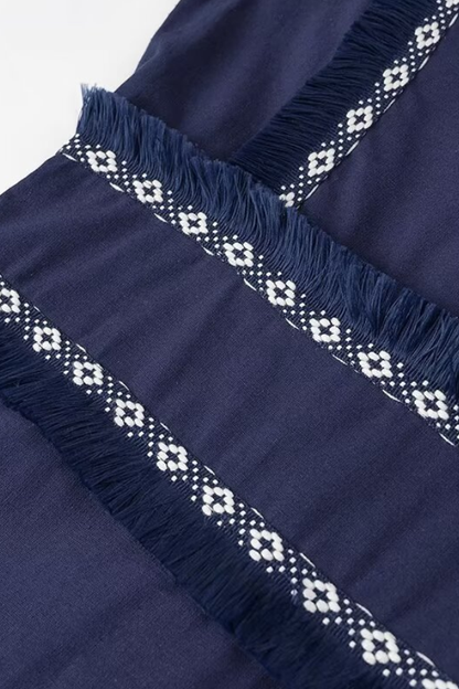 Temperamental and Mature V-neck Tassel Dress