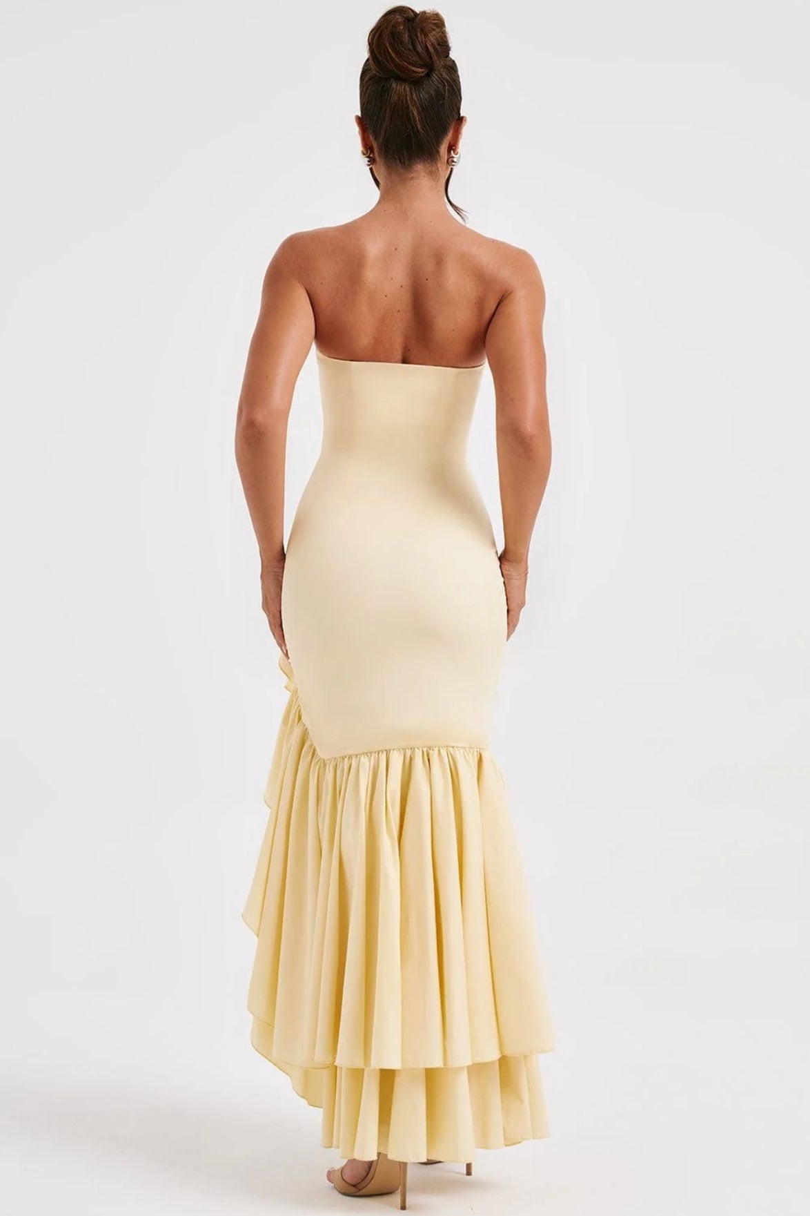 Strapless Slit Back Bodycon Prom Dress