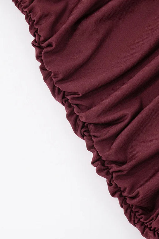 Halter Plunging V Neck Keyhole Ring Detail High Slit Maxi Dress