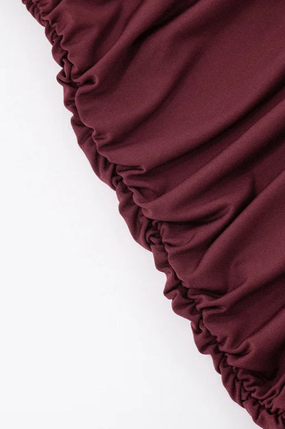 Halter Plunging V Neck Keyhole Ring Detail High Slit Maxi Dress