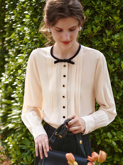 Alice Vintage Crew Neck Chiffiton Blouse