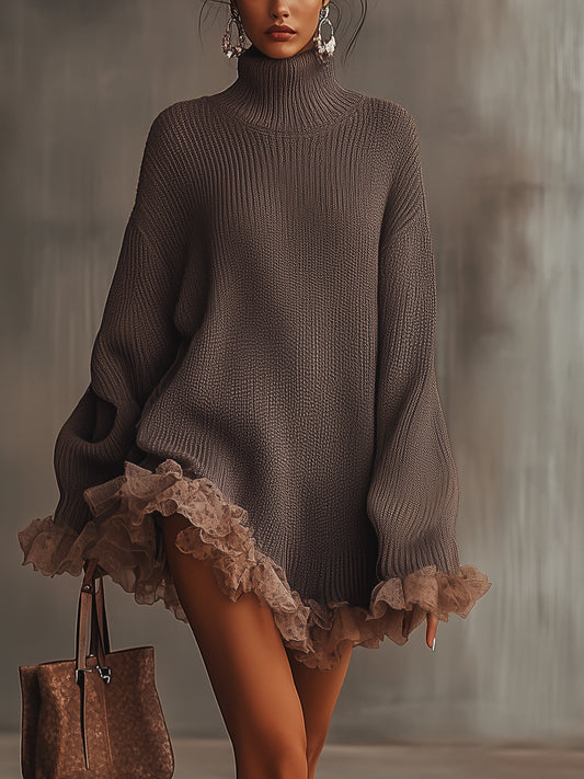 Janice | Ruffled Knit Dress