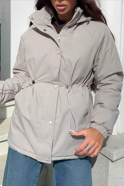 Drawstring Waist Leisure Outdoor Sports Mountaineering Jacket
