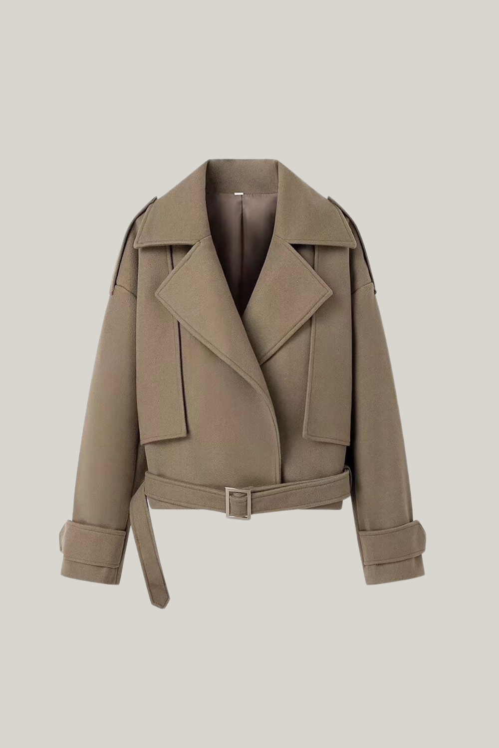 Notched Collar Beltes Jacket