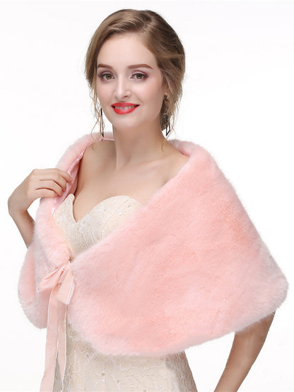 Faux Fur Wedding Shawl Shrug Bridal Wrap For Winter
