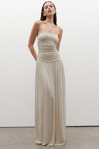 Strapless Off Shoulder Maxi Formal Dress