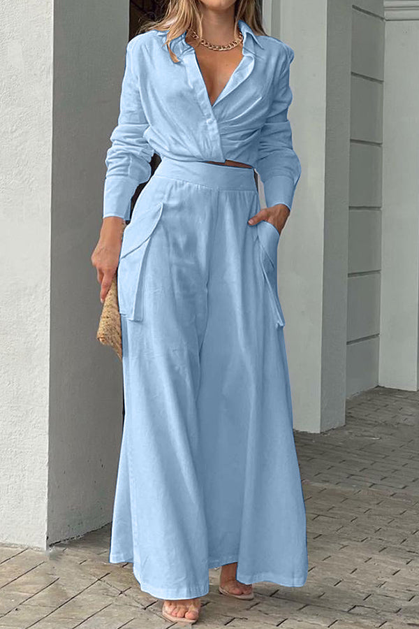 Solid color casual two-piece suit