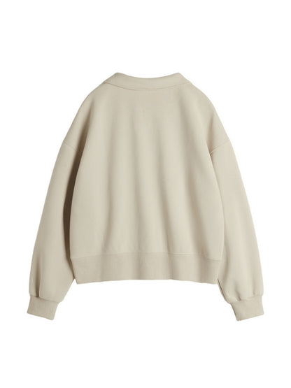 Solid Color Lapel Neck Oversized Hoodie