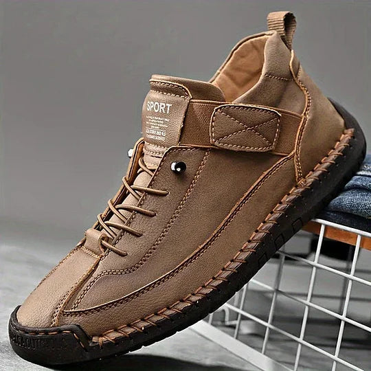 Women's Leather Lace-Up Sneakers – Comfortable Supportive Walking Shoes