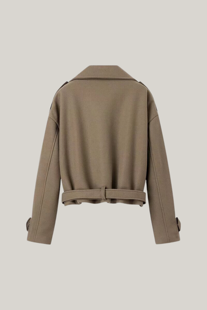 Notched Collar Beltes Jacket