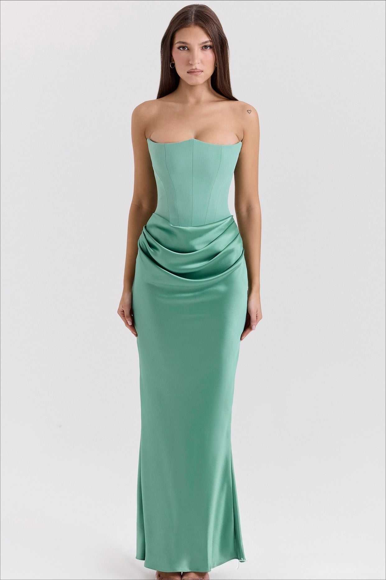 Strapless Boned Corset Bodycon Maxi Dress