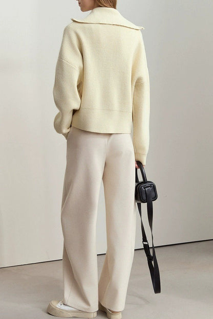 Slouchy High Neck Loose Solid Sweater