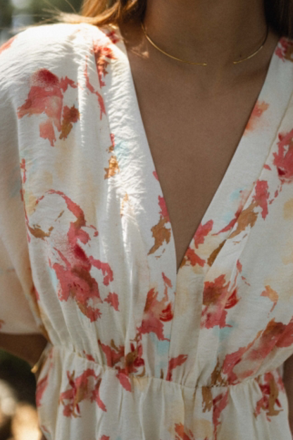 Fashion V-neck Loose Printed Long Dress