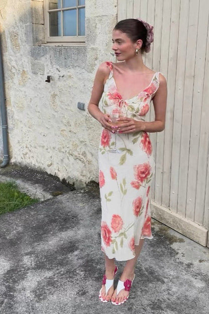 Floral Cami A-Line Maxi Dress