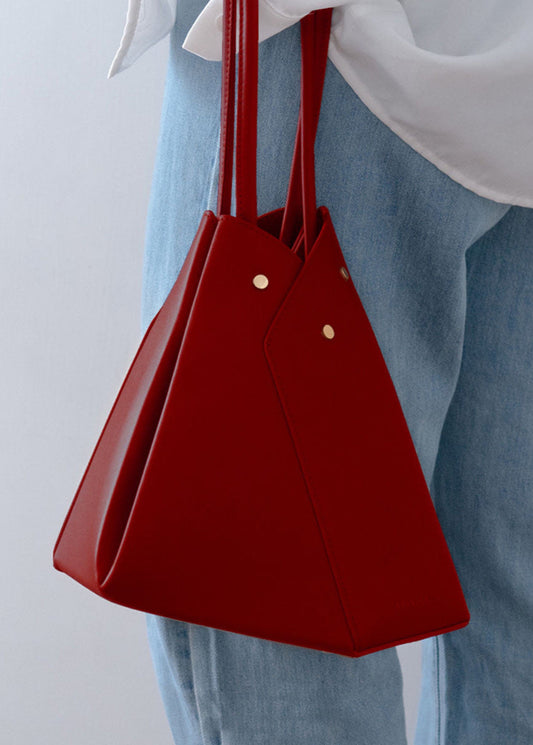 GeoCurve - Red Structured PU Shoulder Bag