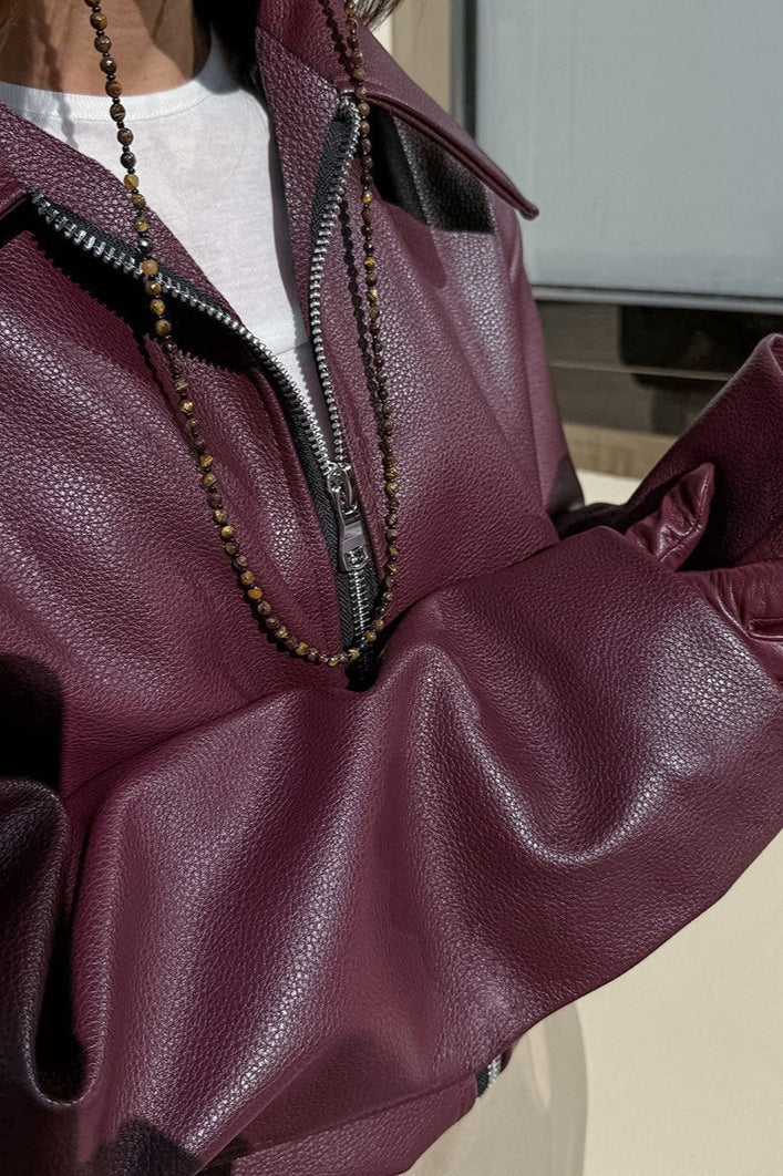 Vintage Matte Leather Biker Jacket