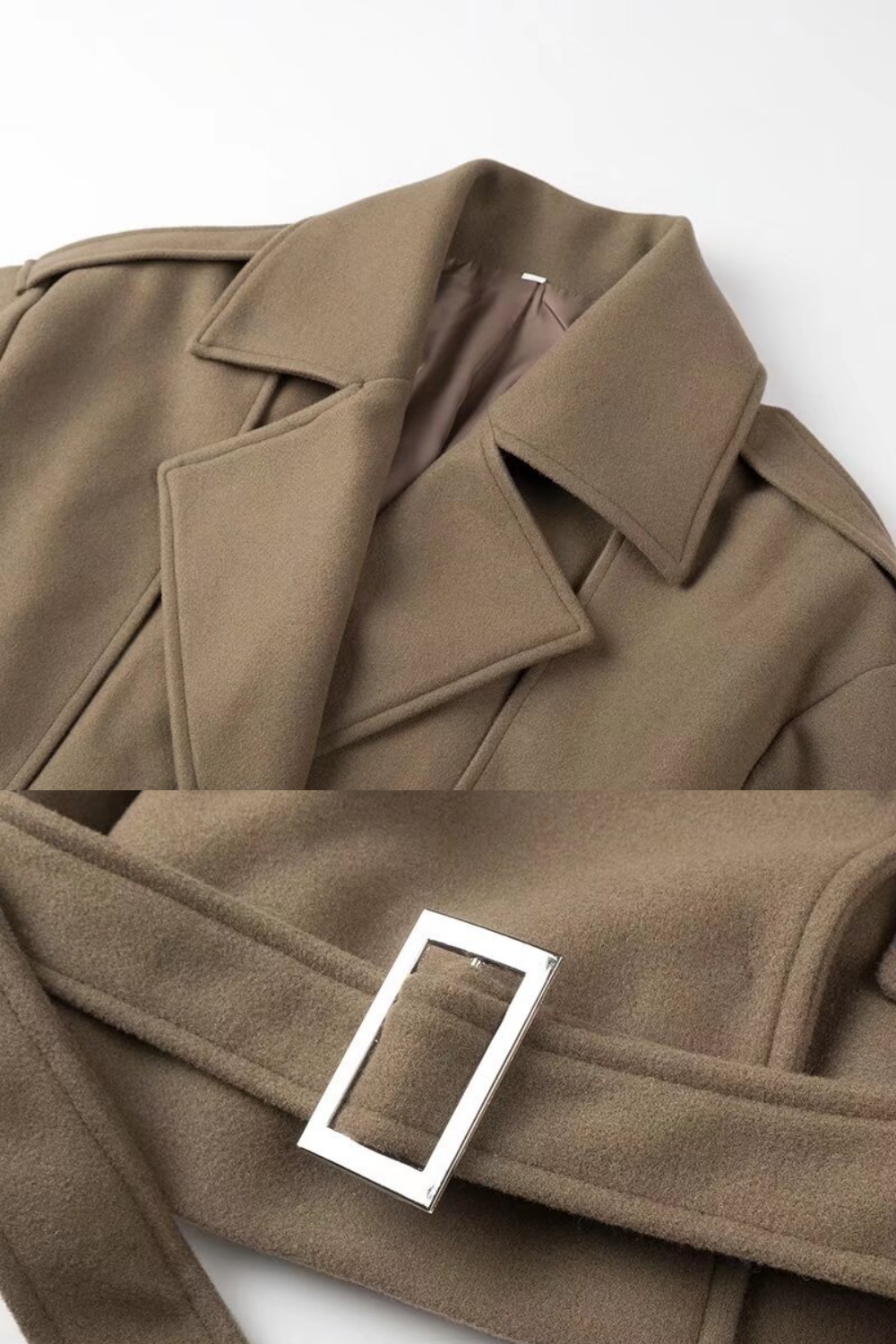 Notched Collar Beltes Jacket