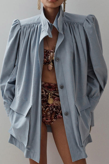Relaxed Pleated Detail Jacket