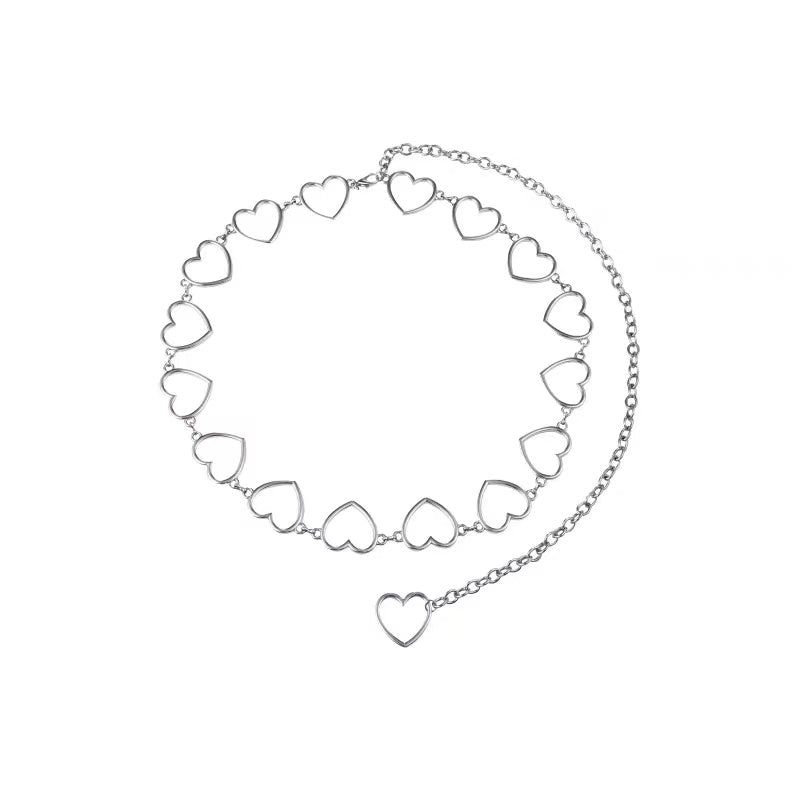 Hearts hollow out waist chain