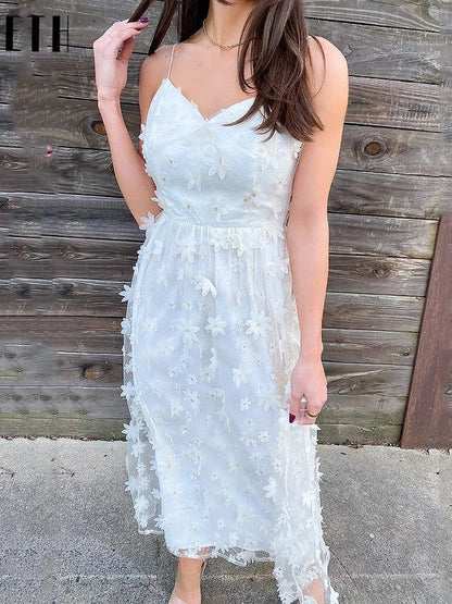 Butterfly Patch Spaghetti Strap Dress