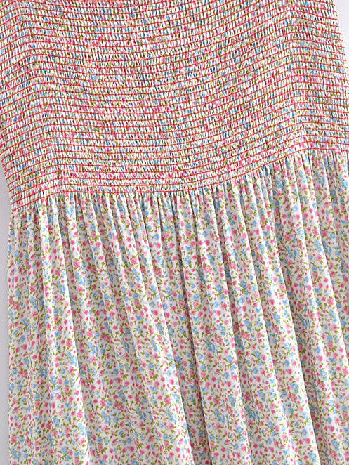 Ruffle Smocked Floral Swing Dress