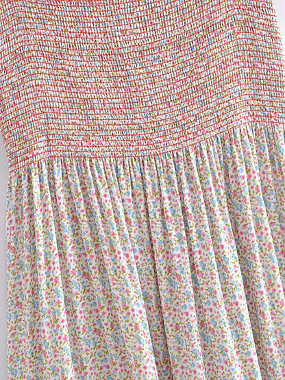 Ruffle Smocked Floral Swing Dress