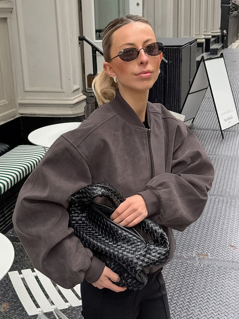 Retro Zip-up Bomber Jacket For A Street Look 2026